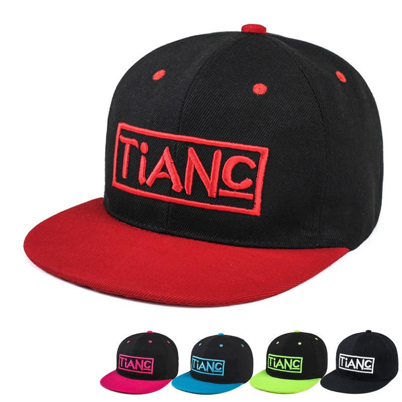  6 Panels Flat Brim Hip-hop Hat 