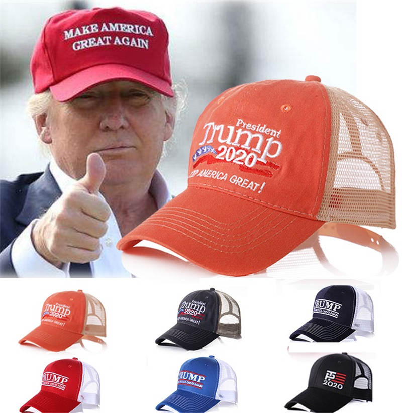  Trump2020 6 Panels Plain color Baseball Net Cap