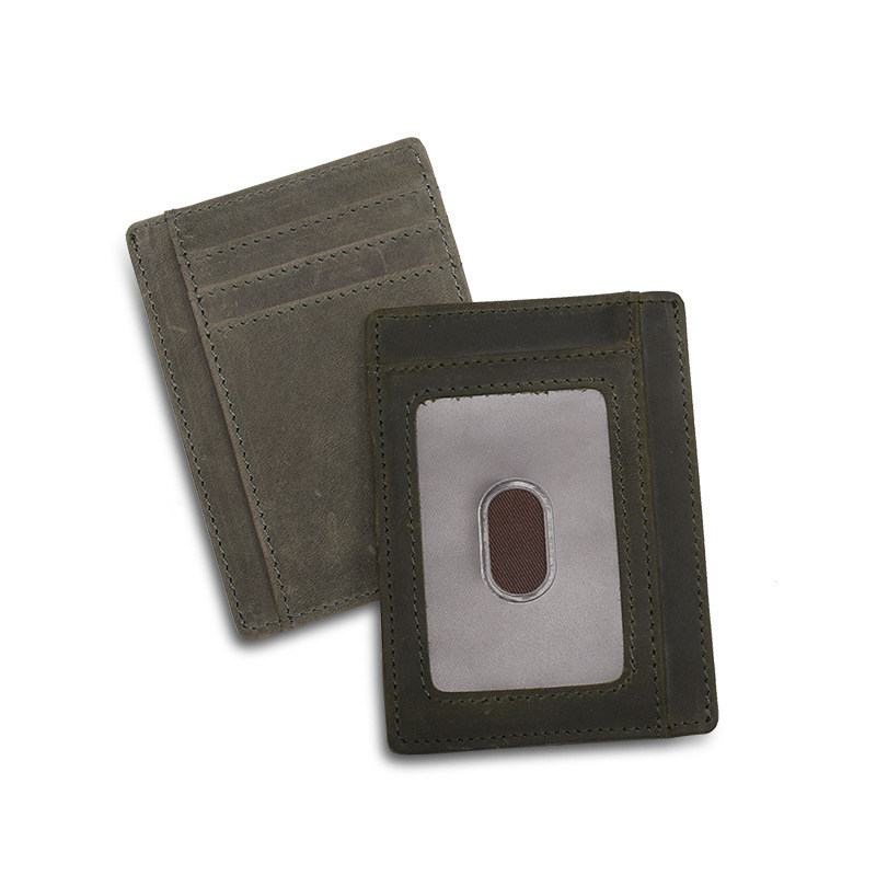  First layer Horse leather RFID protected card holder   
