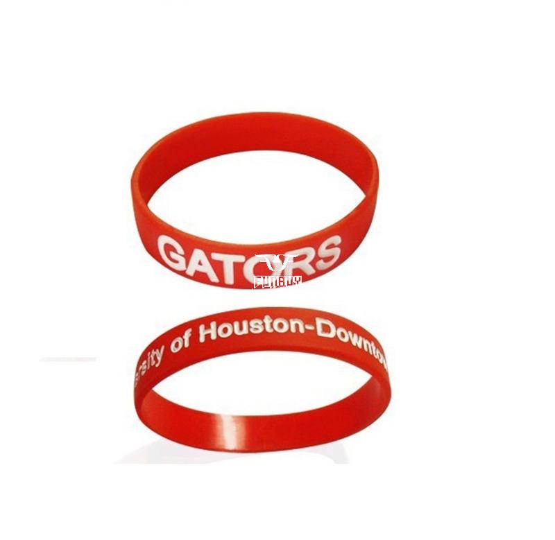 Adult Embossed printed raised lettering color silicone wristband                                                                                                                                        