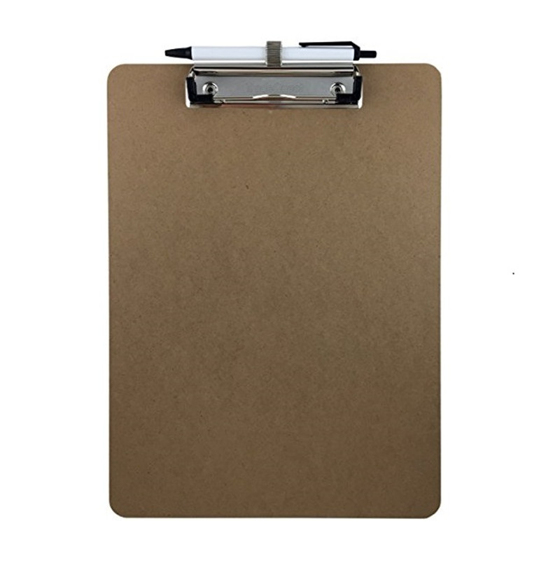 Letter Size MDF Clipboard with pen holder