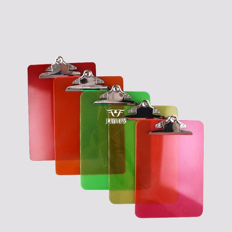 Transparent Surface Plastic Clipboard with Butterfly Clip     