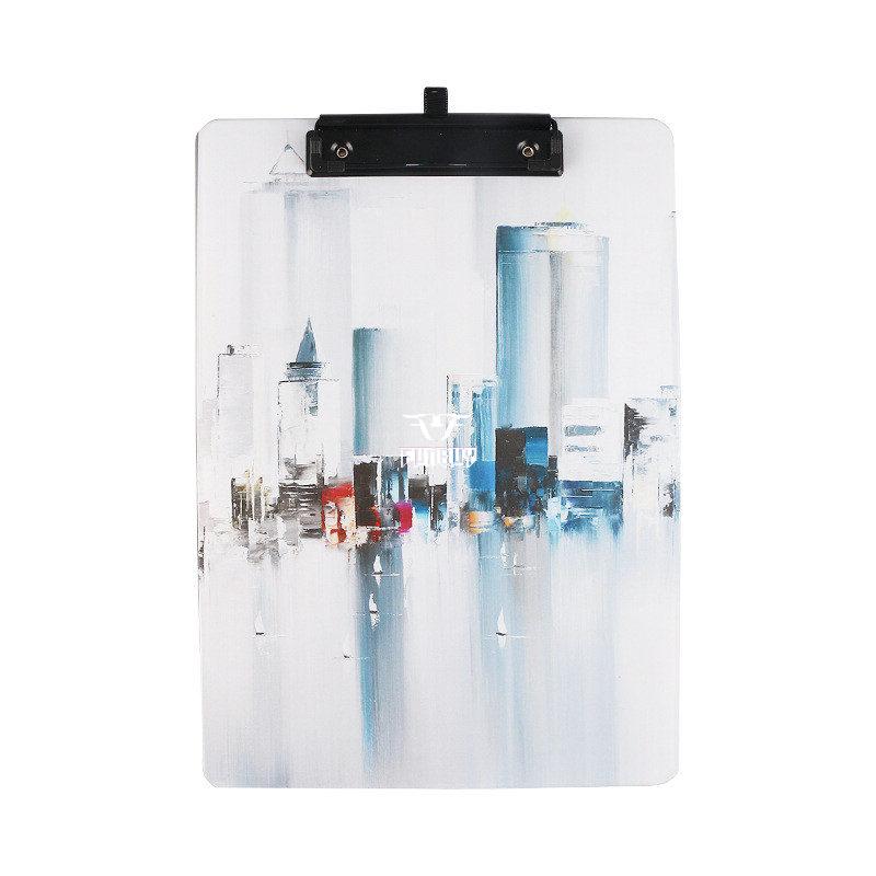 Full color UV printing Matte Surface Plastic Clipboard  with pen holder  