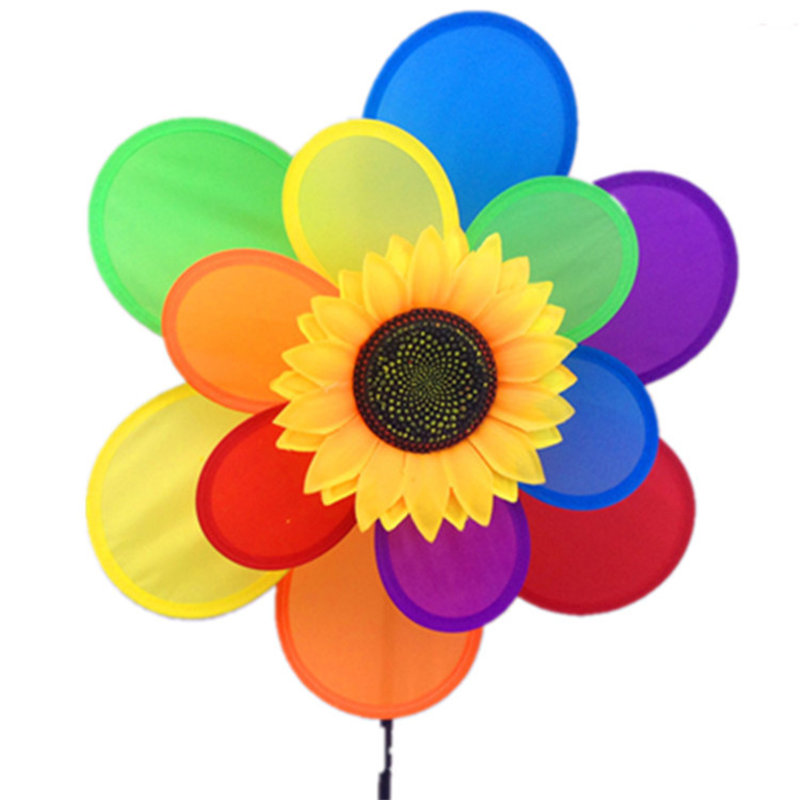 Double layer Sunflower Kids Toy Windmills