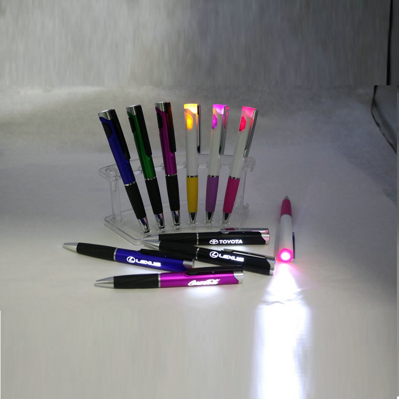  Plastic Lamp box ballpoint pen with Led Light